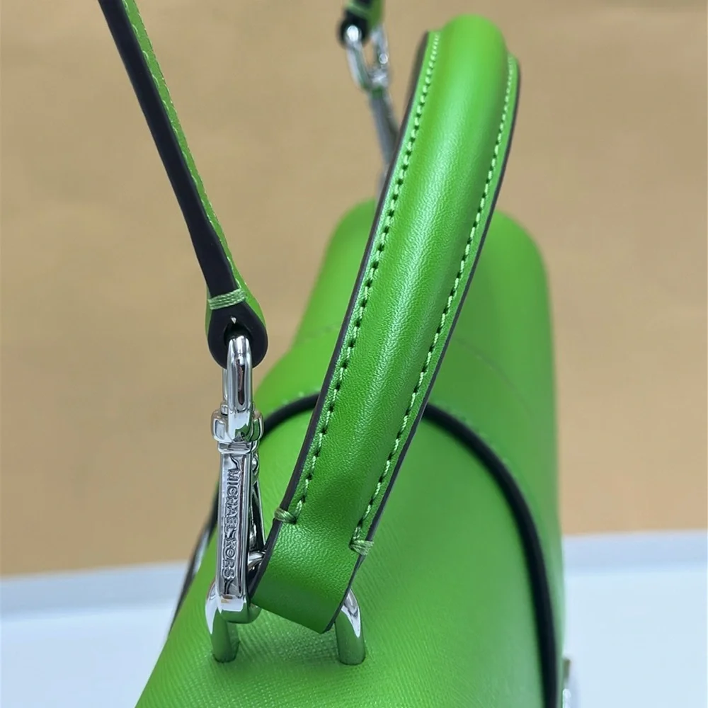 Michael Kors Greenwich Medium Saffiano Leather Satchel Crossbody Shoulder Bag - Picture 9 of 16